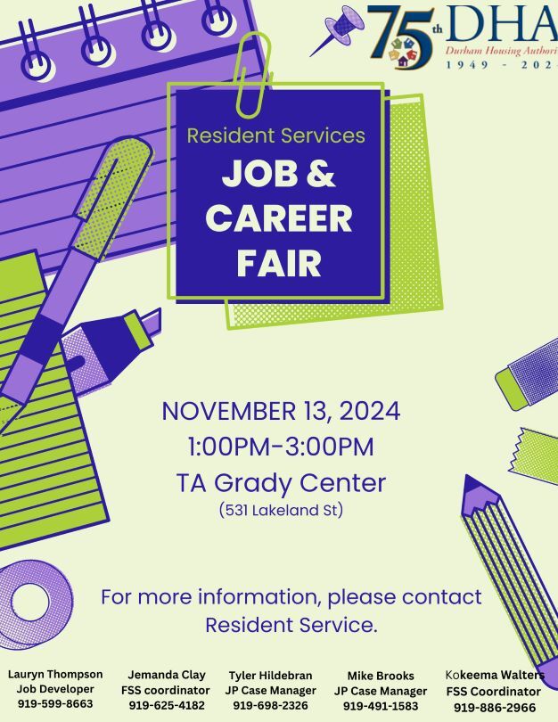 Job  Career Fair Flyer, all information as listed below.