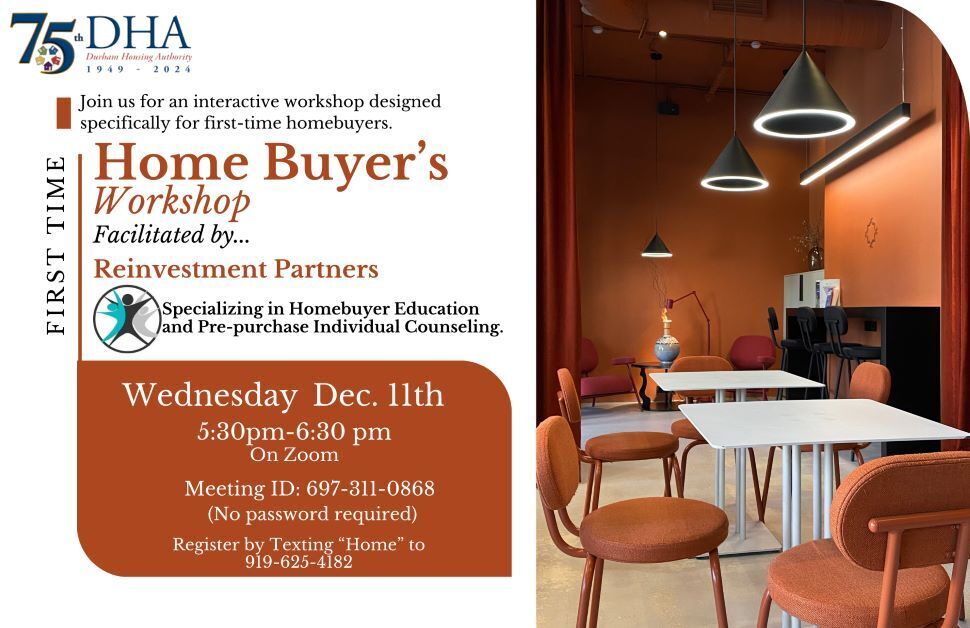 Home Buyers Workshop Flyer, all information as listed below.