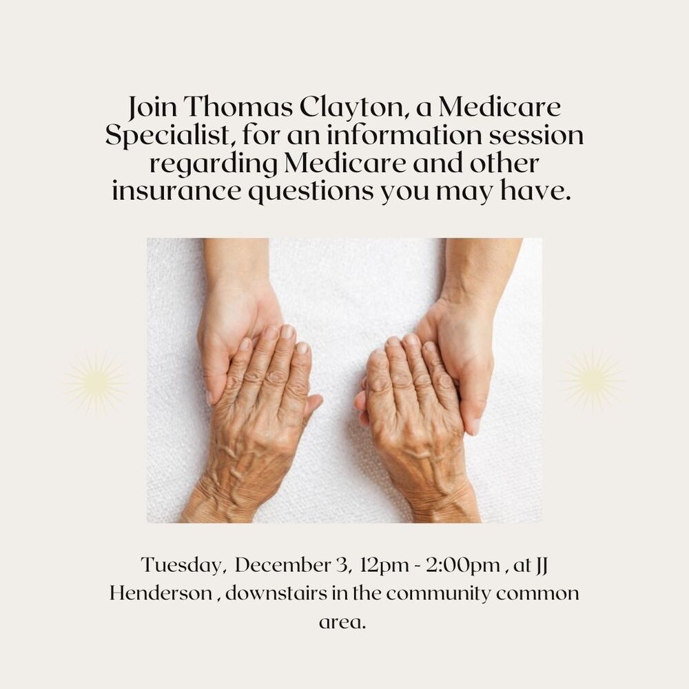 Medicare Information Session Flyer, all information as listed below.