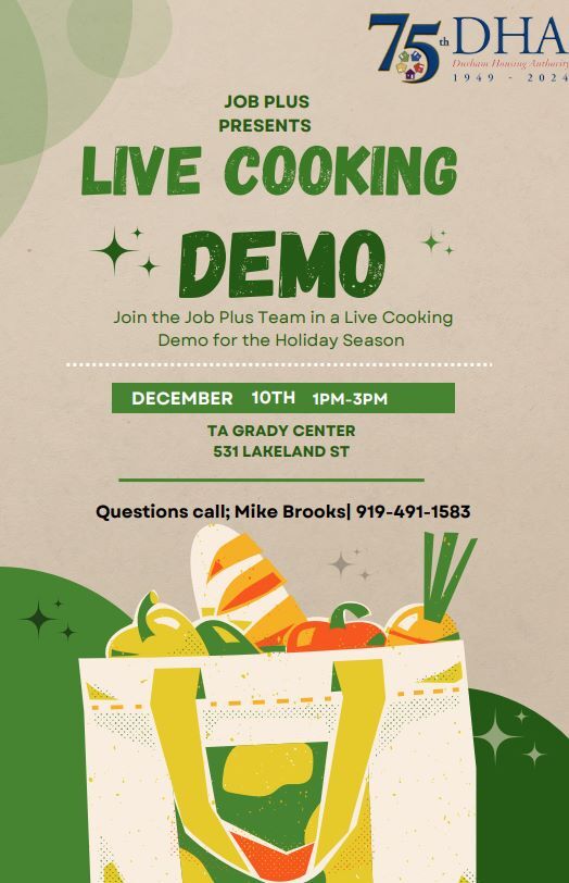 Live Demo Cooking Flyer, all information as listed below.