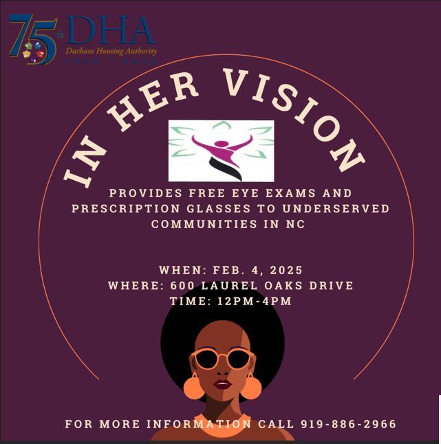 In Her Vision Eye Exam Flyer , all information as listed below.