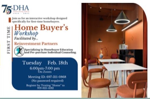 Home Buyers Workshop Flyer, all information as listed below.