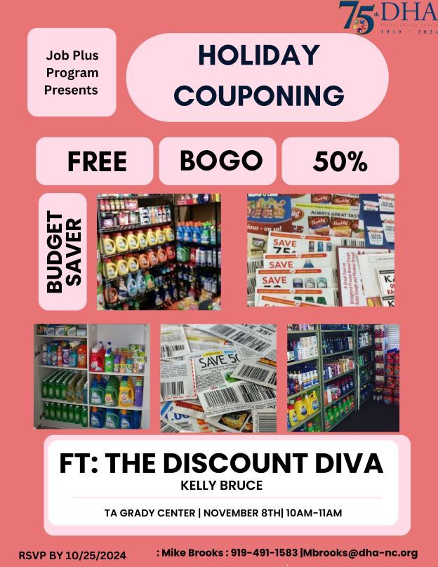 Holiday Couponing Flyer, all information as listed below.